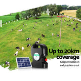 Fencing: Giantz Fence Energiser 20KM Solar Powered 1.2J Electric