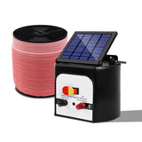 Fencing: Giantz Fence Energiser 8KM Solar Powered Electric 1200M Poly Tape