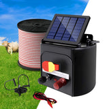 Fencing: Giantz Fence Energiser 3KM Solar Powered Electric 400M Poly Tape Insulator