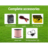 Fencing: Giantz Fence Energiser 3KM Solar Powered Electric 400M Poly Tape Insulator