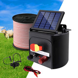 Fencing: Giantz Fence Energiser 5KM Solar Powered Electric 400M Poly Tape Insulator