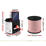 Fencing: Giantz Fence Energiser 5KM Solar Powered Electric 400M Poly Tape Insulator