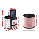 Fencing: Giantz Fence Energiser 8KM Solar Powered Electric 400M Poly Tape Insulator