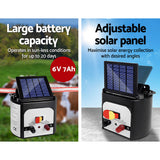 Fencing: Giantz Fence Energiser 8KM Solar Powered Electric 400M Poly Tape Insulator