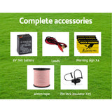Fencing: Giantz Fence Energiser 8KM Solar Powered Electric 400M Poly Tape Insulator