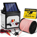 Fencing: Giantz Fence Energiser 8KM Solar Powered Electric 400M Poly Tape Insulator