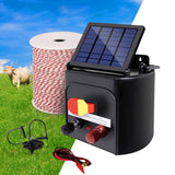 Fencing: Giantz Fence Energiser 3KM Solar Powered Electric 500M Poly Wire Insulator