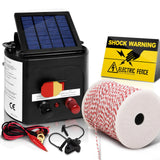 Fencing: Giantz Fence Energiser 3KM Solar Powered Electric 500M Poly Wire Insulator