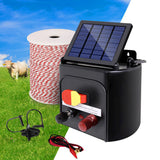 Fencing: Giantz Fence Energiser 5KM Solar Powered Electric 500M Poly Wire Insulator
