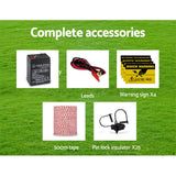 Fencing: Giantz Fence Energiser 5KM Solar Powered Electric 500M Poly Wire Insulator