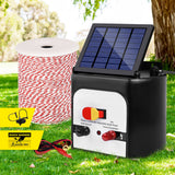 Fencing: Giantz Fence Energiser 8KM Solar Powered Electric 500M Poly Wire Insulator