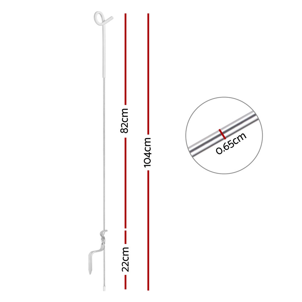 Fencing: Giantz 20x Electric Fence Pigtail Posts Steel Tape Fencing