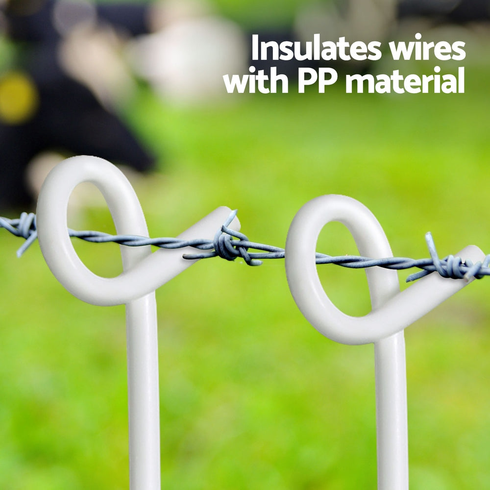 Fencing: Giantz 20x Electric Fence Pigtail Posts Steel Tape Fencing