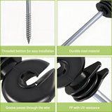 Fence & Gate Accessories: Giantz Electric Fence Ring Insulators 100pcs Stand off Screw in Insulator Black
