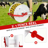 Fence & Gate Accessories: Giantz Electric Fence Reel Geared Portable Polywire Fencing Farm White