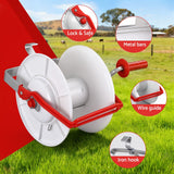 Fence & Gate Accessories: Giantz Electric Fence Reel Geared Portable Polywire Fencing Farm White