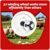 Fence & Gate Accessories: Giantz Electric Fence Reel Geared Portable Polywire Fencing Farm White