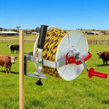 Fence & Gate Accessories: Giantz Electric Fence Reel Geared Portable Polywire Fencing Farm White