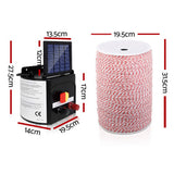 Fencing: Giantz Fence Energiser 3KM Solar Powered Electric 2KM Poly Wire