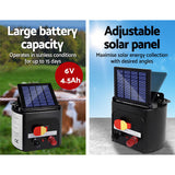 Fencing: Giantz Fence Energiser 3KM Solar Powered Electric 2KM Poly Wire