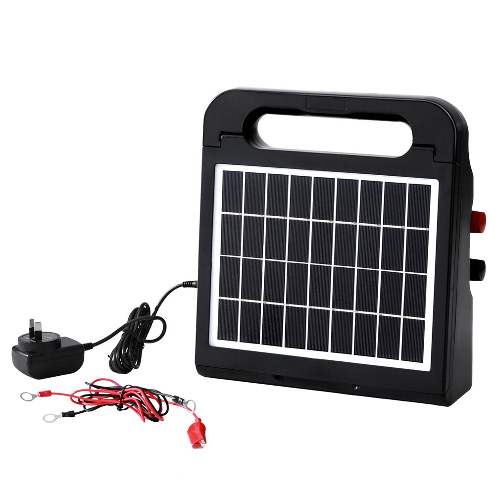 Fence & Gate Accessories: Giantz 5km Electric Fence Energiser Solar Energizer Charger Farm Animal 0.15J