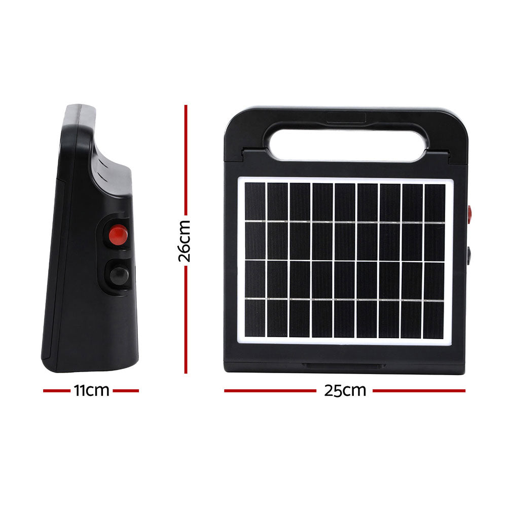 Fence & Gate Accessories: Giantz 5km Electric Fence Energiser Solar Energizer Charger Farm Animal 0.15J