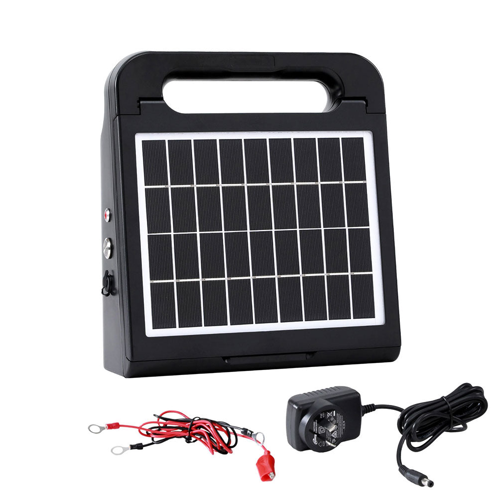 Fence & Gate Accessories: Giantz 5km Electric Fence Energiser Solar Energizer Charger Farm Animal 0.15J