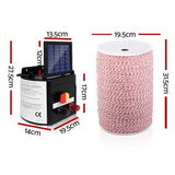 Fencing: Giantz Fence Energiser 5KM Solar Powered Electric 2KM Poly Wire