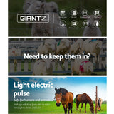 Fencing: Giantz Fence Energiser 5KM Solar Powered Electric 2KM Poly Wire