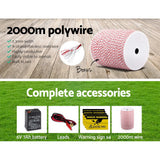 Fencing: Giantz Fence Energiser 8KM Solar Powered Electric 2KM Poly Wire