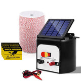 Fencing: Giantz Fence Energiser 8KM Solar Powered Electric 2KM Poly Wire