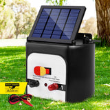 Fencing: Giantz Fence Energiser 8KM Solar Powered 0.3J Electric Fencing Charger
