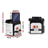 Fencing: Giantz Fence Energiser 8KM Solar Powered 0.3J Electric Fencing Charger