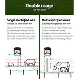 Fencing: Giantz Fence Energiser 8KM Solar Powered 0.3J Electric Fencing Charger
