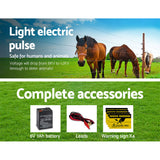 Fencing: Giantz Fence Energiser 8KM Solar Powered 0.3J Electric Fencing Charger