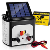 Fencing: Giantz Fence Energiser 8KM Solar Powered 0.3J Electric Fencing Charger