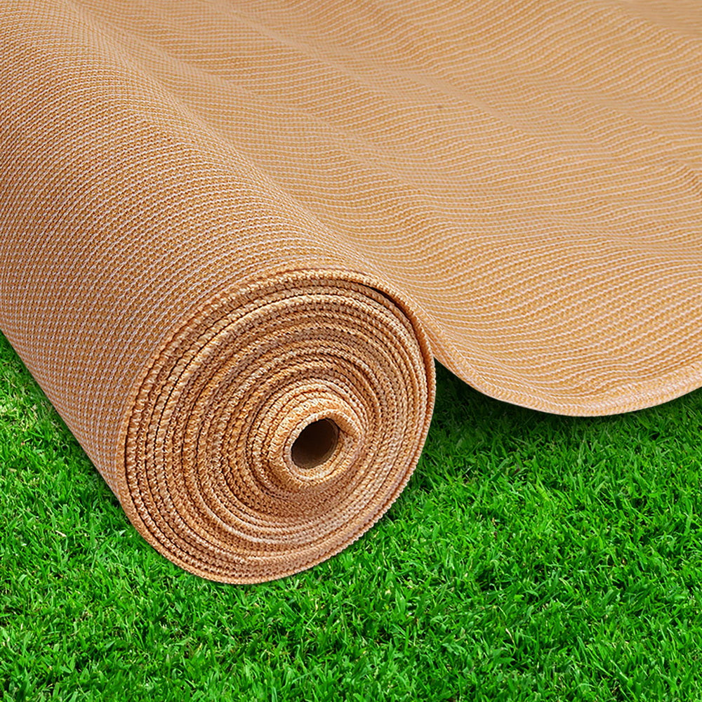 Umbrellas & Sunshades: Instahut 50% Shade Cloth 1.83x10m Shadecloth Sail Hevy Duty Beige