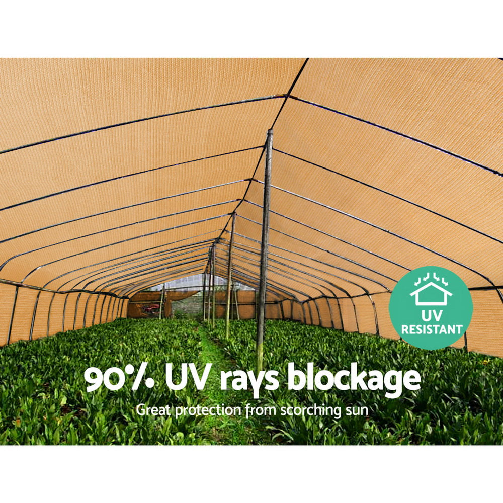 Umbrellas & Sunshades: Instahut 90% Shade Cloth 1.83x10m Shadecloth Sail Heavy Duty Beige
