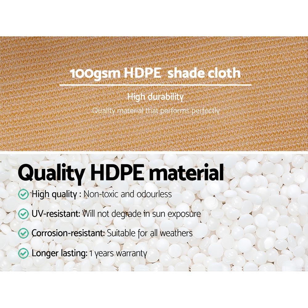 Umbrellas & Sunshades: Instahut 50% Shade Cloth 1.83x20m Shadecloth Sail Heavy Duty Beige