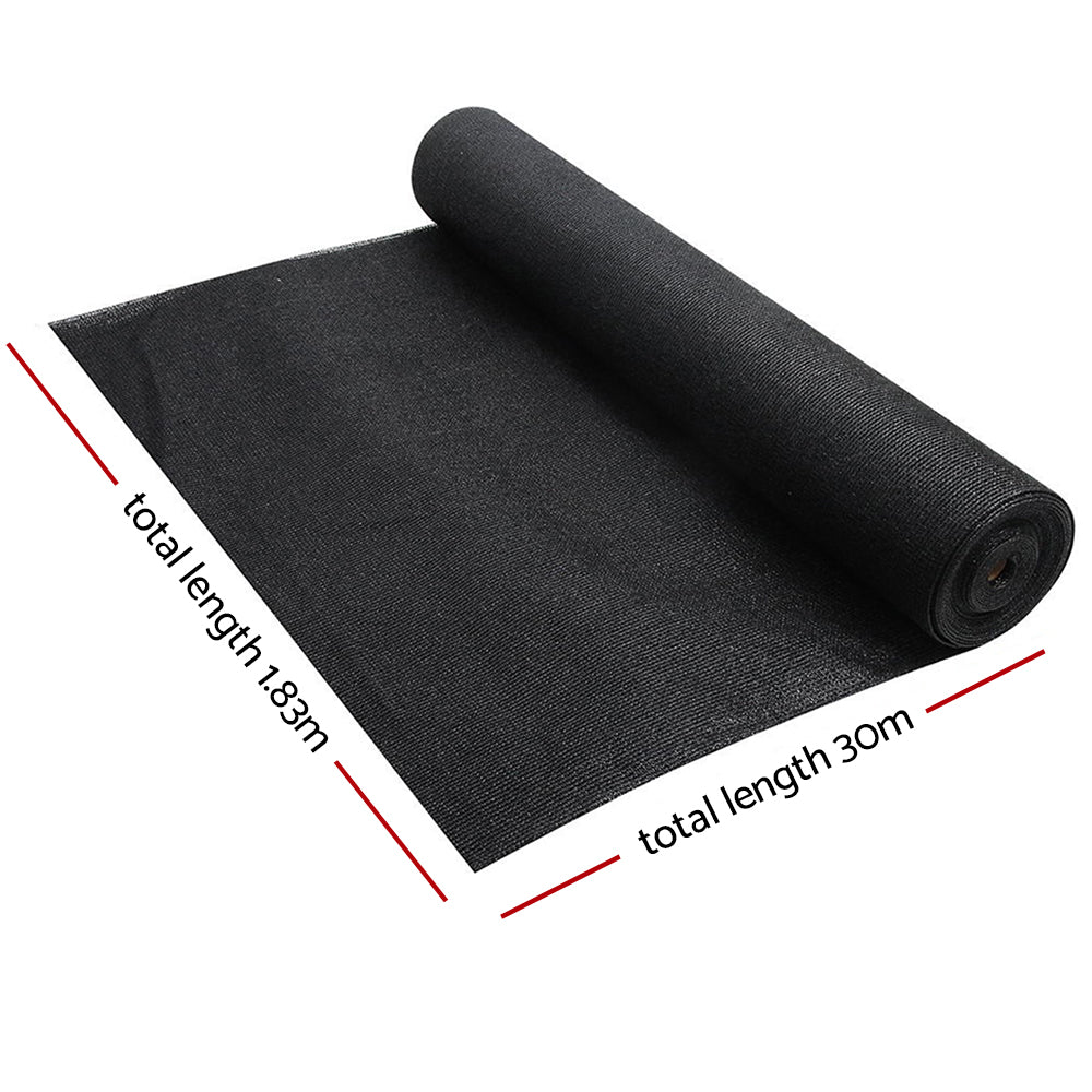 Umbrellas & Sunshades: Instahut 90% Shade Cloth 1.83x30m Shadecloth Sail Heavy Duty Black