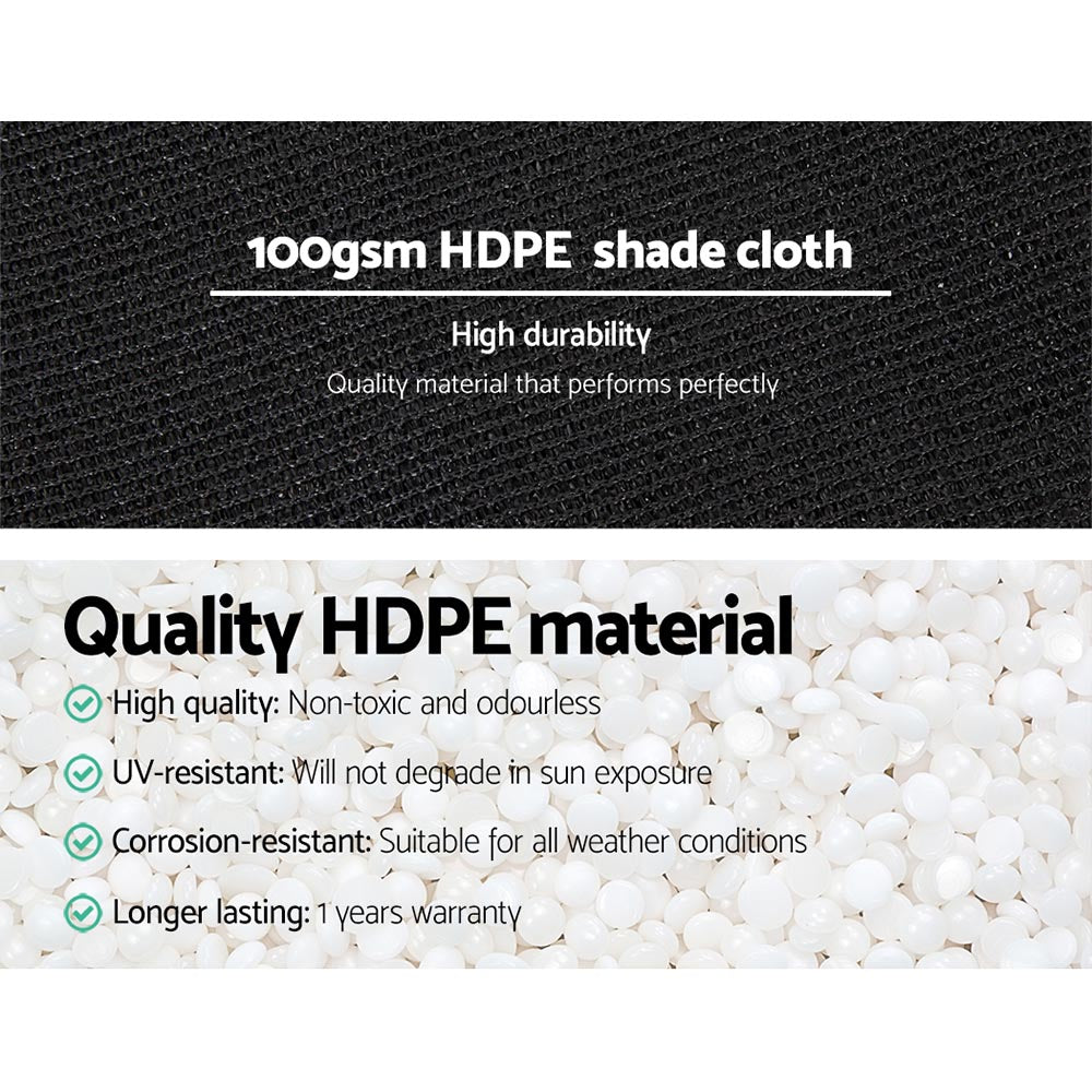 Umbrellas & Sunshades: Instahut 50% Shade Cloth 1.83x50m Shadecloth Sail Heavy Duty Black