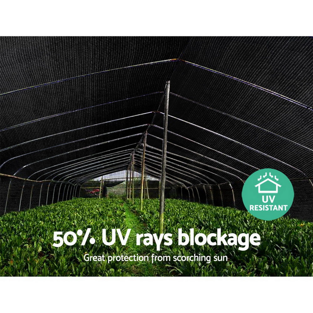Umbrellas & Sunshades: Instahut 50% Shade Cloth 1.83x50m Shadecloth Sail Heavy Duty Black