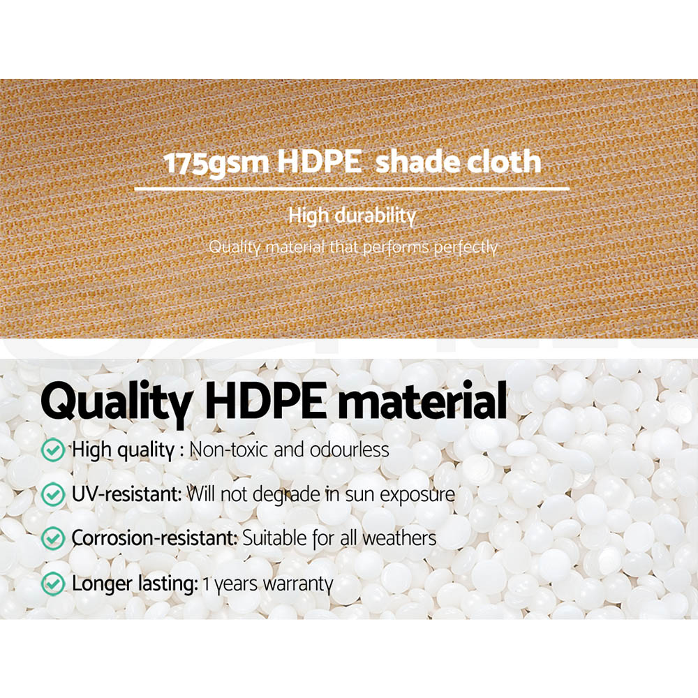 Umbrellas & Sunshades: Instahut 70% Shade Cloth 1.83x50m Shadecloth Sail Heavy Duty Beige