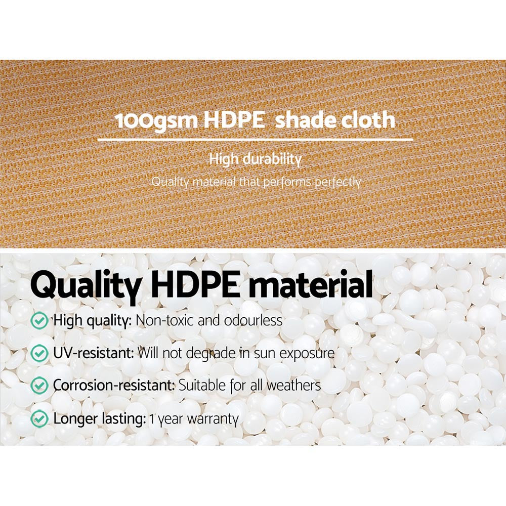 Umbrellas & Sunshades: Instahut 50% Shade Cloth 3.66x10m Shadecloth Sail Heavy Duty Beige