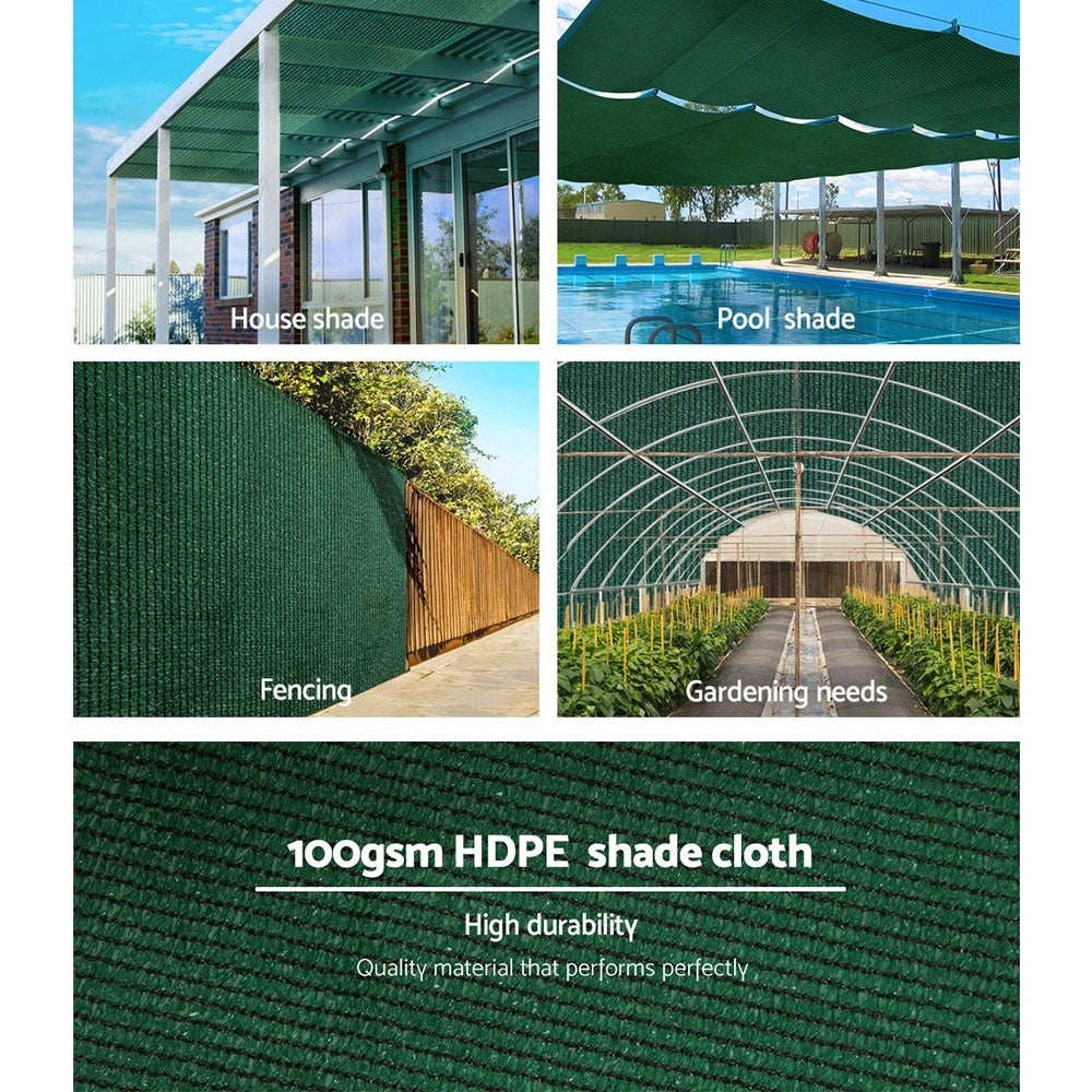 Umbrellas & Sunshades: Instahut 50% Shade Cloth 3.66x10m Shade Cloth Sail Heavy Duty Shadecloth Garden Mesh Roll Green