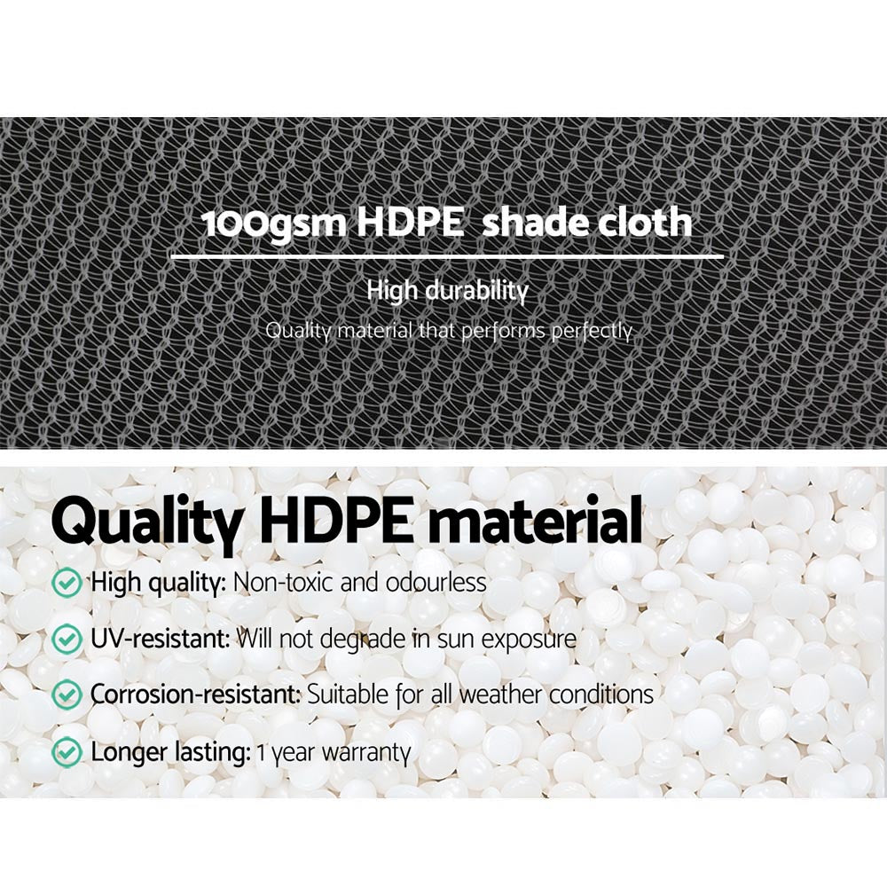 Umbrellas & Sunshades: Instahut 50% Shade Cloth 3.66x10m Shadecloth Wide Heavy Duty White