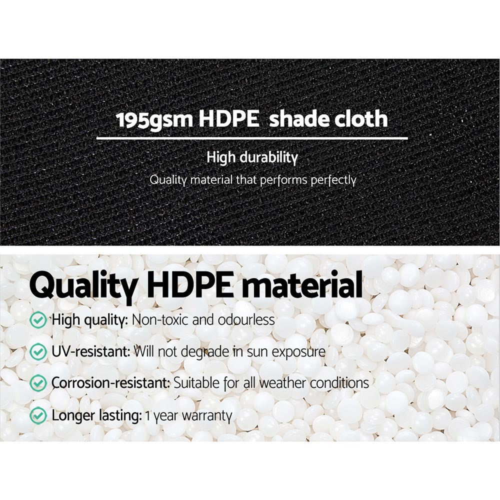 Umbrellas & Sunshades: Instahut 90% Shade Cloth 3.66x10m Shadecloth Sail Heavy Duty Black