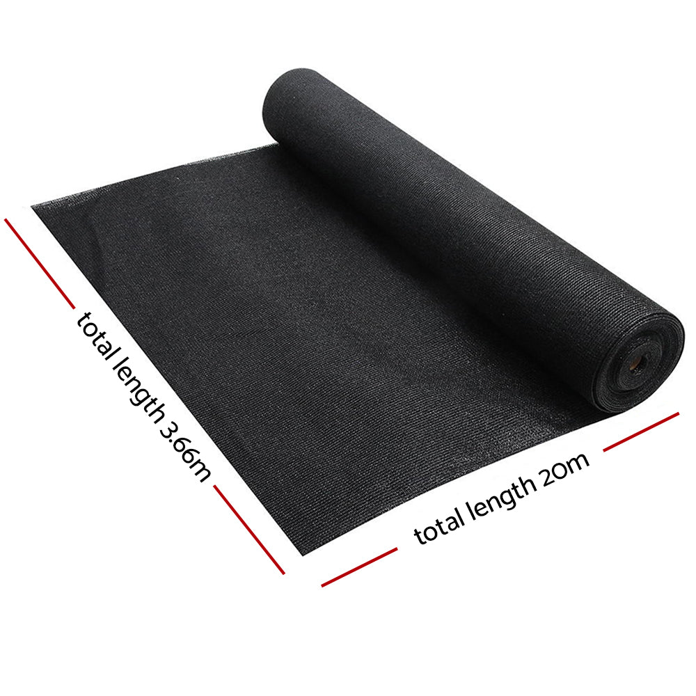 Umbrellas & Sunshades: Instahut 50% Shade Cloth 3.66x20m Shadecloth Sail Heavy Duty Black