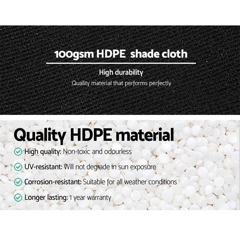 Umbrellas & Sunshades: Instahut 50% Shade Cloth 3.66x20m Shadecloth Sail Heavy Duty Black