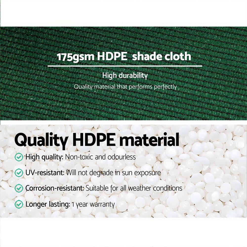 Umbrellas & Sunshades: Instahut 70% Shade Cloth 3.66x20m Shadecloth Sail Heavy Duty Green